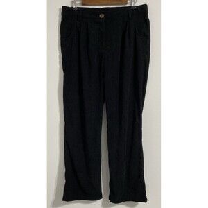 Halara Pants Women's L Black Corduroy Ribbed Pleated High Rise Athleisure NEW